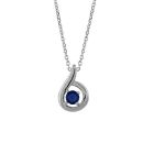 Collier Argent 925 Pendentif Zirconium Bleu