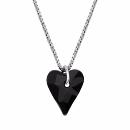 Collier Argent 925 Pendentif Coeur Zirconium Noir