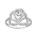 Bague Argent 925 et Zirconium Sertis Fleur de Camelia