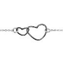 Bracelet Argent 925 Double Coeurs Traitement Noir