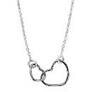 Collier Argent 925 Double Coeurs Traitement Noir