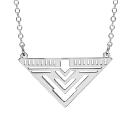 Collier Argent 925 Pendentif Triangle Motifs Découpés