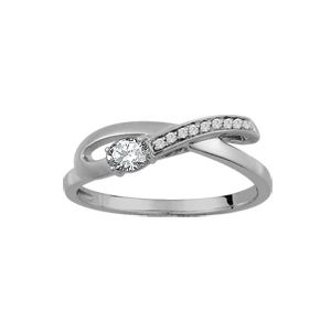 Bague Argent 925 et Zirconium Blanc Motif Boucle