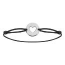 Bracelet Argent 925 Cordon Coulissant Coeur Découpé