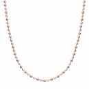 Collier Argent 925 Boules 2 Tons Dorure Rose 42 cm