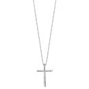 Collier Argent 925 Pendentif Croix Zirconium Sertis Blancs