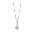 Collier Argent 925 Pendentif Coeur avec Barrette Zirconium