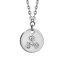 Collier Argent 925 Petit Galet Triskel 11 mm Option Gravure