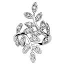 Bague Argent 925 et Zirconium Feuilles Double Branches