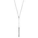 Collier Argent 925 Pendentif Rectangle avec Zirconium Sertis