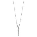 Collier Argent 925 Pendentif Double Rangs Multi Pierres Zirconium Sertis Blanc