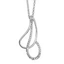 Collier Argent 925 et Zirconium Sertis Double Gouttes Croisées