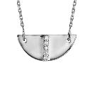 Collier Argent 925 Forme Demi Lune avec Zirconium Sertis