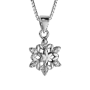 Collier Argent 925 Pendentif Flocon de Neige Zirconium Blanc