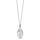 Collier Argent 925 Pendentif Amande Arabesque avec Zirconium Sertis 