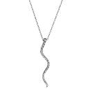 Collier Argent 925 Pendentif Vague avec Zirconium