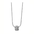 Collier Argent 925 Chaine Tube avec Boule Diamantée Fleur