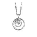 Collier Argent 925 Pendentif Spirale avec Zirconium Blanc 