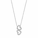 Collier Argent 925 Double Coeur Contour Zirconium Sertis