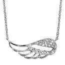 Collier Argent 925 Pendentif Aile d'Ange Ajourée avec Zirconium Sertis