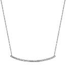 Collier Argent 925 Barrette Arrondie avec Zirconium Sertis