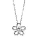 Collier Argent 925 Pendentif Fleur avec Zirconium Serti