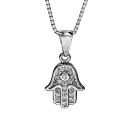 Collier Argent 925 et Zirconium Main de Fatma