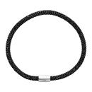 Bracelet Argent 925 Tube Fermoir Magnétique 19 cm Traitement Noir