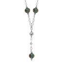 Collier Argent 925 Verre de Murano 3 Boules Bleu