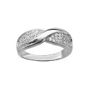 Bague Argent 925 Croisée Zirconium Sertis Blanc