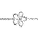 Bracelet Argent 925 Fleur avec Zirconium Serti