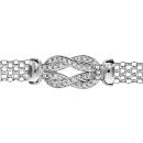 Bracelet Argent 925 Maille Milanaise Motif Entremêlé avec Zirconium