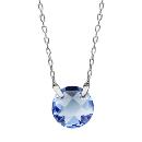 Collier Argent 925 et Pierre Zirconium Ronde Facetée Bleue