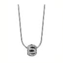 Collier Argent 925 Chaine Tube avec Boule Diamantée Ajourée