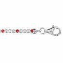 Bracelet Argent 925 Tennis Zirconium Sertis Blanc et Rouge