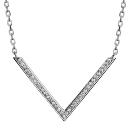 Collier Argent 925 Pendentif Zirconium Sertis Forme V