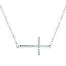 Collier Argent 925 et Zirconium Micro Sertis Grande Croix