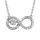 Collier Argent 925 Infini "Dancing Stone" Zirconium Blanc