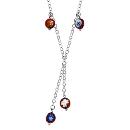 Collier Argent 925 Verre de Murano 4 Boules Multicolore