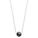 Collier Argent 925 Pendentif Perle d'imitation Grise 10 mm