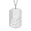 Collier Argent 925 Massif Passivé Plaque GI 4 Prénoms