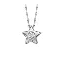 Collier Argent 925 Petit Pendentif Forme Etoile avec Zirconium Serti