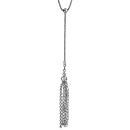 Collier Argent 925 Forme Y Pompon 2 Boules 42 cm