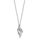 Collier Argent 925 Pendentif Feuille avec Zirconium