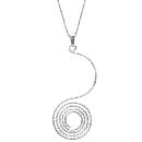 Collier Argent 925 Pendentif Spirale Diamantée