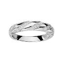 Bague Argent 925 et Zirconium Micro Sertis Bandes en Biais