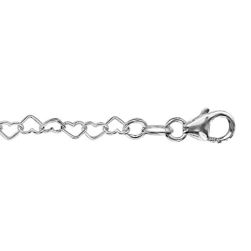 Collier Argent 925 Petits Multi-Coeurs 60 cm