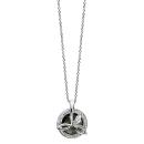 Collier Argent 925 Pendentif Cercle Nacre Noire Contour Zirconium Sertis