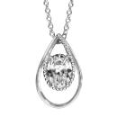 Collier Argent 925 et Zirconium Serti Pendentif Forme Goutte