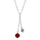 Collier Argent 925 Verre de Murano Maille Coeur Double Boules 